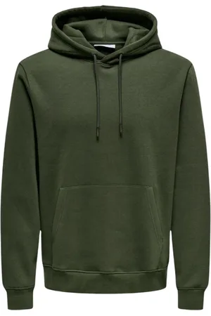 Only & Sons Heren, Sweatshirts & Hoodies, Groen, Maat: L Katoen
