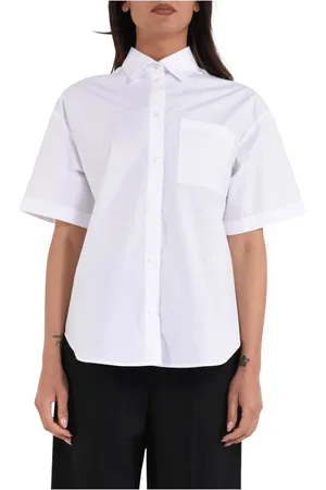 Msgm Dames, Blouses & Shirts, Wit, Maat: M Katoen