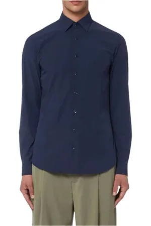 Michael Kors Heren, Overhemden, Blauw, Maat: L Poliester