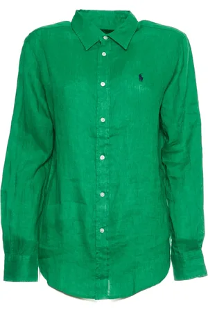 Ralph Lauren Dames, Blouses & Shirts, Groen, Maat: M Linnen