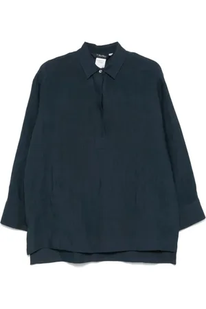 Max Mara Dames, Blouses & Shirts, Blauw, Maat: S Linnen