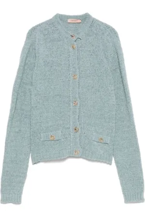 Twin-Set Dames, Truien, Blauw, Maat: M Leer
