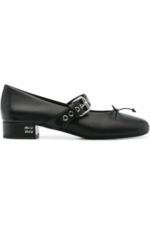 Miu Miu Dames, Schoenen, Zwart, Maat: 37 EU Leer