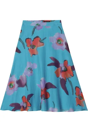 Luisa Cerano Dames, Rokken, Blauw, Maat: XS Katoen