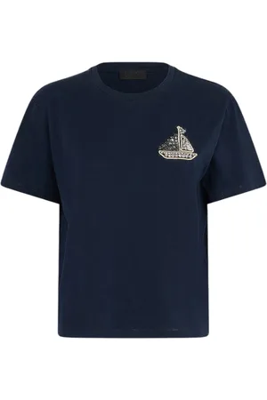 Liu Jo Dames, Tops, Blauw, Maat: M Katoen