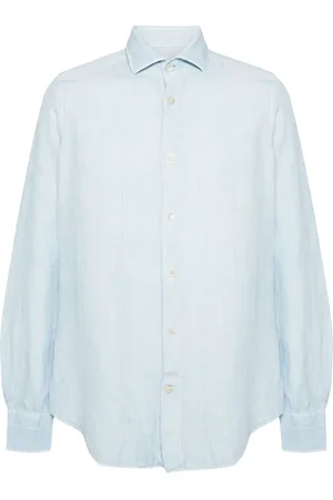 ELEVENTY Heren, Overhemden, Blauw, Maat: 4XL Linnen