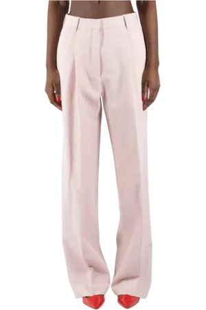 DRIES VAN NOTEN Dames, Broeken, Roze, Maat: S Wol