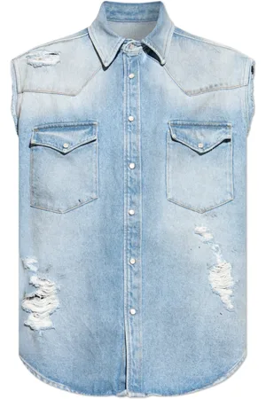 Maison Margiela Heren, Overhemden, Blauw, Maat: M Denim