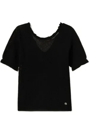 Twin-Set Dames, Truien, Zwart, Maat: XS Katoen