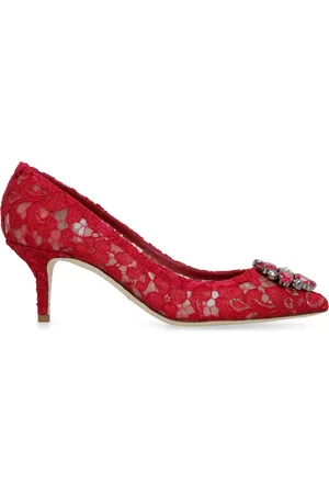 Dolce & Gabbana Dames, Schoenen, Rood, Maat: 37 1/2 EU Katoen