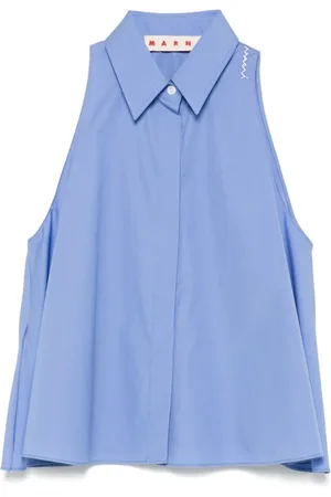 Marni Dames, Blouses & Shirts, Blauw, Maat: M Katoen