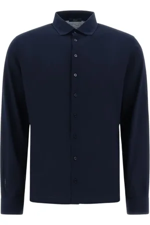 HERNO Heren, Overhemden, Blauw, Maat: L Jersey