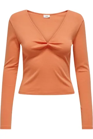JACQUELINE DE YONG Dames, Tops, Oranje, Maat: M Katoen