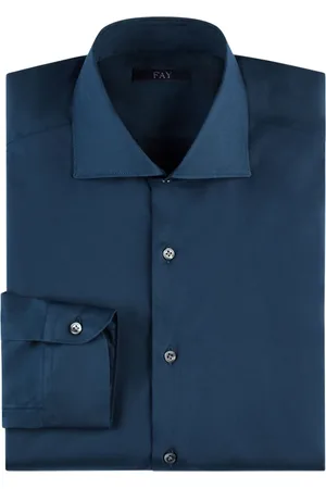 FAY Heren, Overhemden, Blauw, Maat: 2XL Katoen