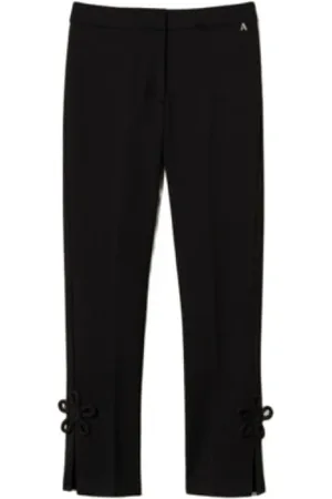 Twin-Set Dames, Broeken, Zwart, Maat: M Viscose