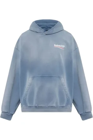 Balenciaga Heren, Sweatshirts & Hoodies, Blauw, Maat: XS