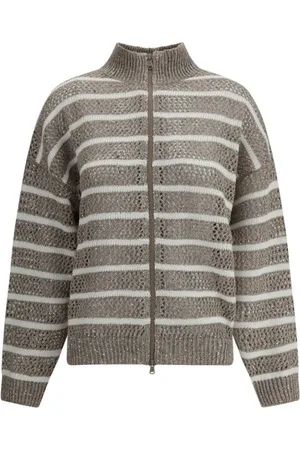 Brunello Cucinelli Dames, Truien, Grijs, Maat: L