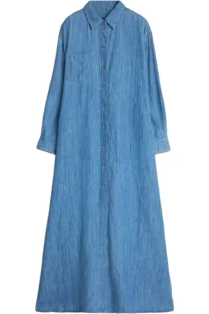 7 for all Mankind Dames, Jurken, Blauw, Maat: S Denim