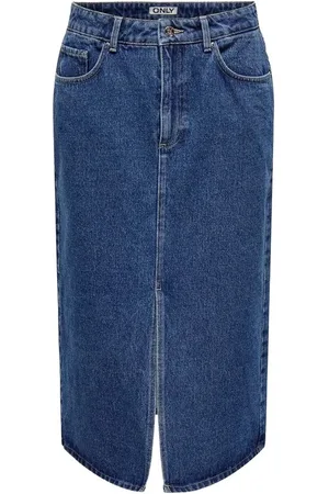 ONLY Dames, Rokken, Blauw, Maat: M Katoen