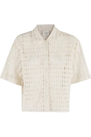 ALYSI Dames, Blouses & Shirts, Wit, Maat: M Katoen