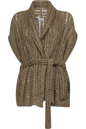 Brunello Cucinelli Dames, Truien, Bruin, Maat: M Linnen