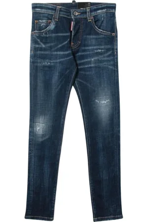 Dsquared2 Unisex, Jeans, Blauw, Maat: 176 CM Katoen