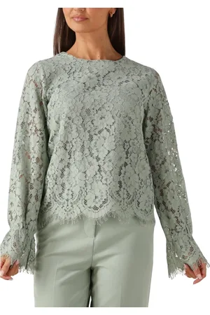 Y.A.S Dames, Blouses & Shirts, Groen, Maat: XS Linnen