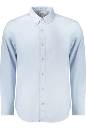 Calvin Klein Heren, Overhemden, Blauw, Maat: M Katoen