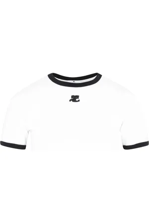 Courrèges Dames, Tops, Wit, Maat: M Katoen