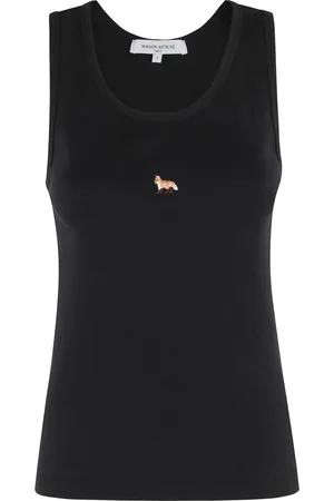 Maison Kitsuné Dames, Tops, Zwart, Maat: S Katoen