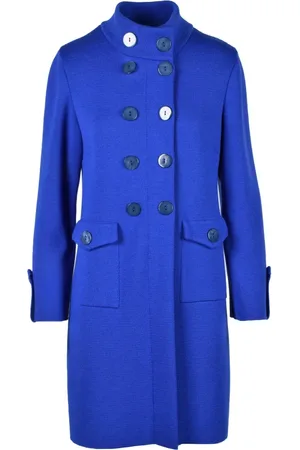 CHARLOTT Dames, Mantels, Blauw, Maat: M Wol