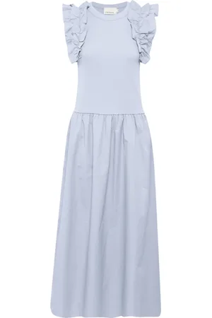 Karen by Simonsen Dames, Jurken, Blauw, Maat: XL Katoen
