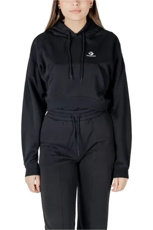 Converse Dames, Sweatshirts & Hoodies, Zwart, Maat: L Katoen