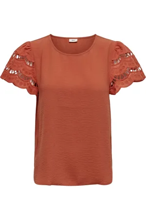 JACQUELINE DE YONG Dames, Tops, Oranje, Maat: XS Poliester