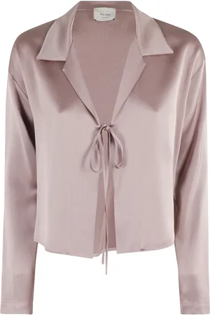 ALYSI Dames, Blouses & Shirts, Roze, Maat: XS Satijn