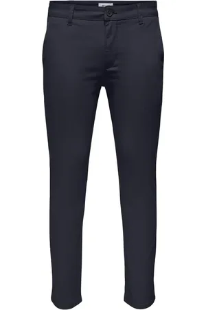 Only & Sons Heren, Broeken, Blauw, Maat: W28 L32 Katoen