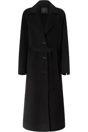 Pinko Dames, Mantels, Zwart, Maat: S