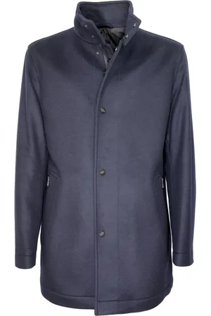 HUGO BOSS Heren, Mantels, Blauw, Maat: M Leer