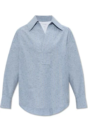 Bottega Veneta Dames, Blouses & Shirts, Blauw, Maat: XS Katoen