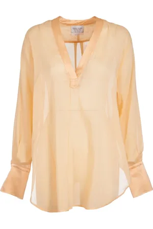 FORTE FORTE Dames, Blouses & Shirts, Geel, Maat: S Voile
