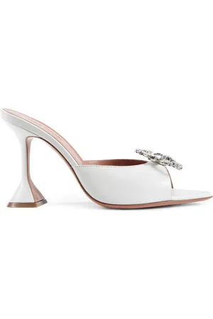 Amina Muaddi Dames, Schoenen, Wit, Maat: 38 1/2 EU Leer