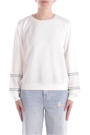 Liu Jo Dames, Truien, Wit, Maat: 2XL Katoen