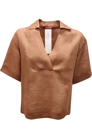 Max Mara Dames, Blouses & Shirts, Bruin, Maat: 2XS Linnen