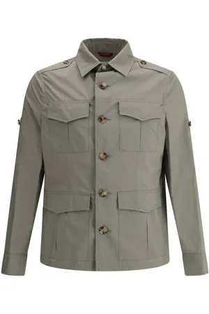 Brunello Cucinelli Heren, Jassen, Grijs, Maat: 2XL Katoen
