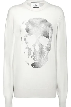 Philipp Plein Dames, Truien, Wit, Maat: S