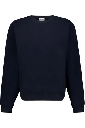 Saint Laurent Heren, Sweatshirts & Hoodies, Blauw, Maat: M Katoen