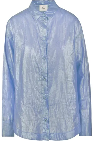 8PM Dames, Blouses & Shirts, Blauw, Maat: XS Katoen