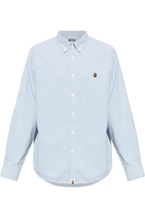 A Bathing Ape Heren, Overhemden, Blauw, Maat: S Katoen