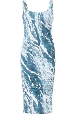 Roberto Cavalli Dames, Jurken, Blauw, Maat: M
