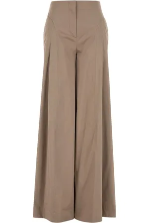 Alberta Ferretti Dames, Broeken, Bruin, Maat: 2XS Katoen